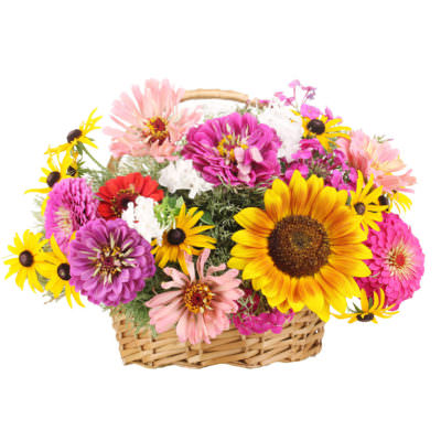 Цветы в корзинке «Дары природы»
